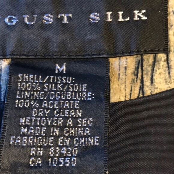 August Silk MEDIUM Vest 100% Silk Grey & Black - Picture 5 of 5